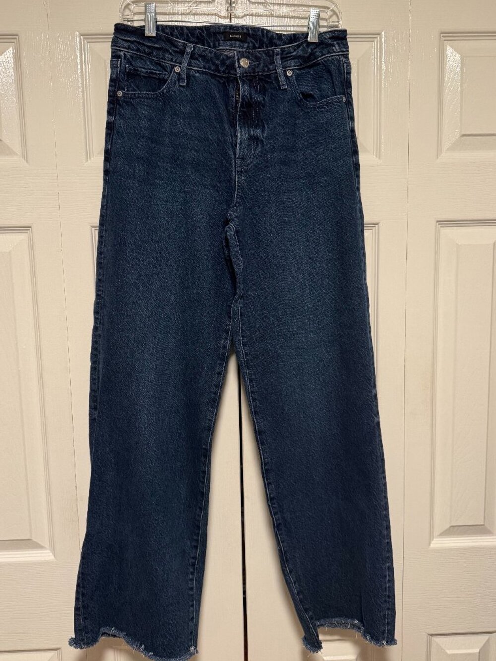 Express Dark Blue Wide-Leg High Rise Raw Hem Jeans NWOT